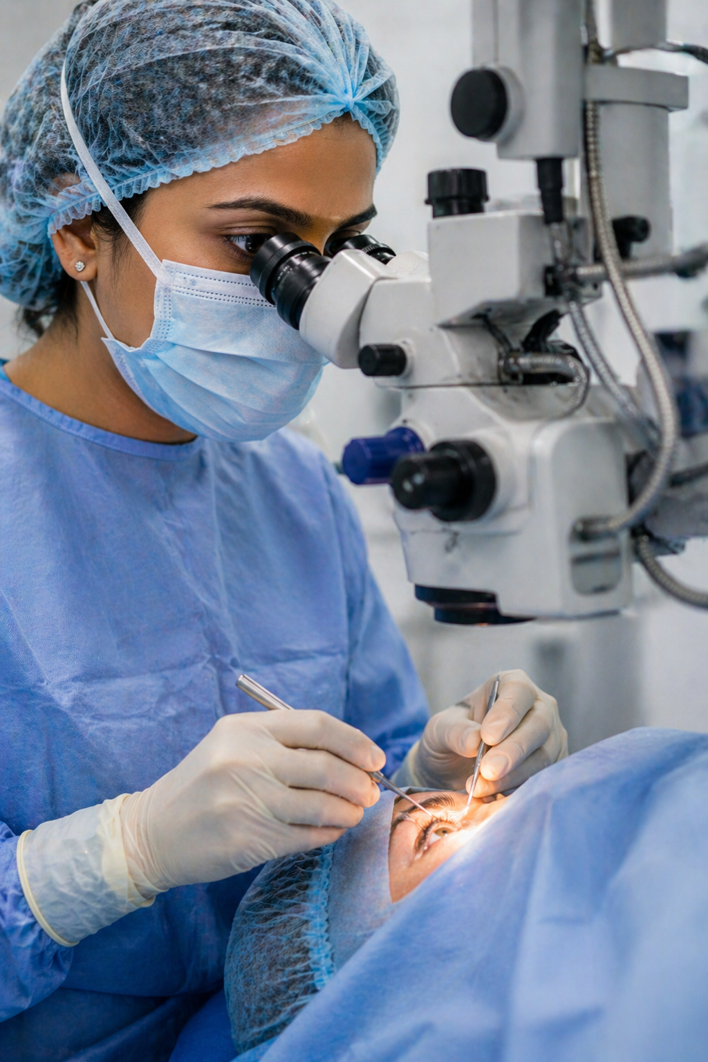 Eye surgeon consultation