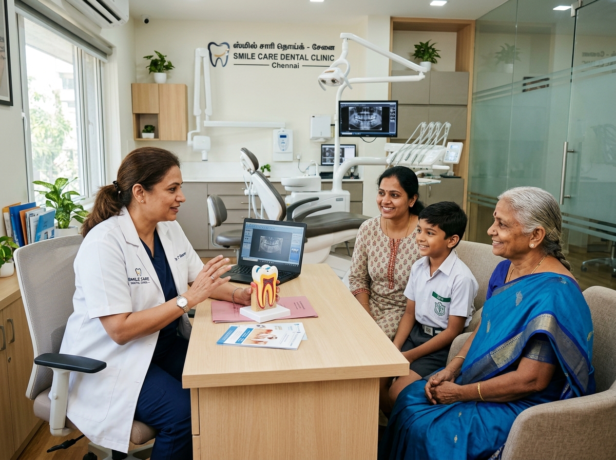 Dental consultation for a family across different age groups at Supreme Elite Clinic