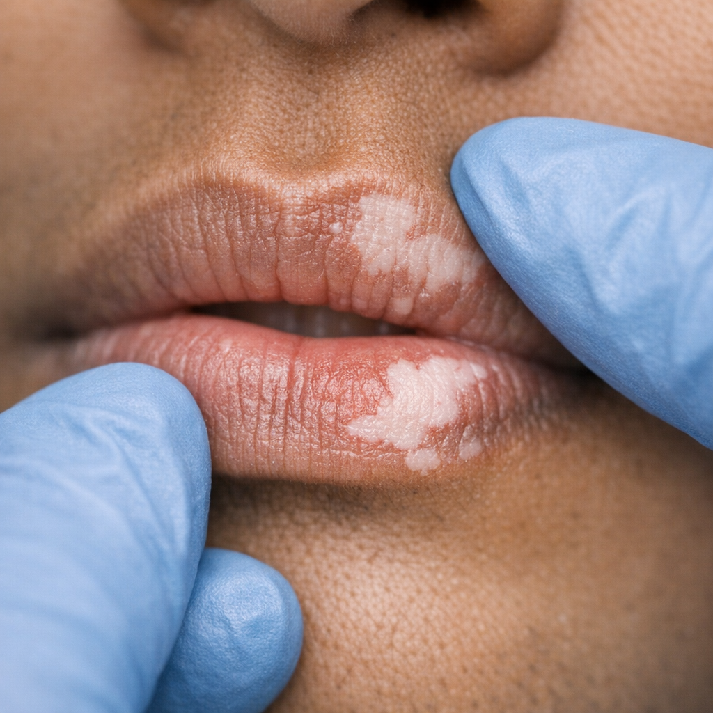 Focal lip vitiligo treatment
